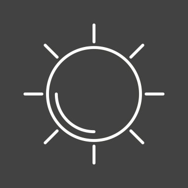 Eşsiz Güneş Vektör Çizgisi Simgesi