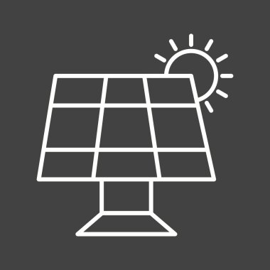Eşsiz Güneş Paneli Vektör Satır Simgesi