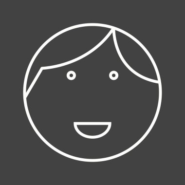 Eşsiz Mutlu Adam Vektör Satır Simgesi