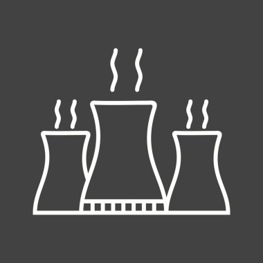 Eşsiz Nükleer Santral Vektör Hattı Simgesi