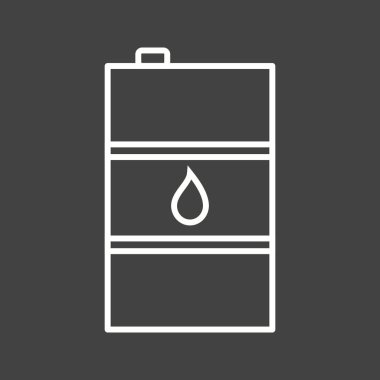 Benzersiz Petrol Varili Vektör Hattı Simgesi