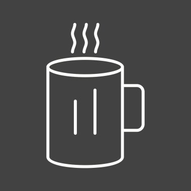 Benzersiz Sıcak Kahve Vektör Hattı Simgesi
