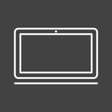 Eşsiz Laptop Vektör Satır Simgesi