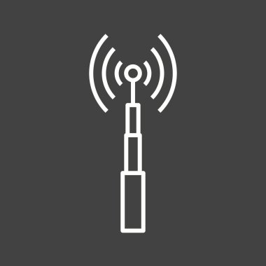 Eşsiz Telekom Kule Vektör Satır Simgesi