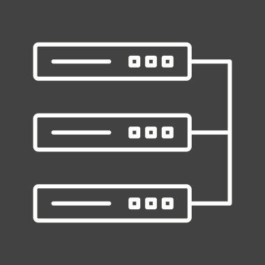 Eşsiz Veri Merkezi Vektör Satır Simgesi