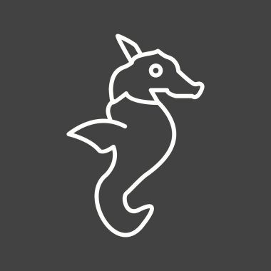 Eşsiz Denizatı Vektör Satırı Simgesi