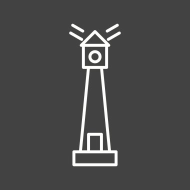 Benzersiz Deniz Feneri Vektör Hattı Simgesi