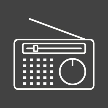 Benzersiz Radyo Vektör Satırı Simgesi