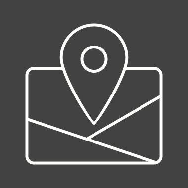 Eşsiz Harita Vektör Satır Simgesi