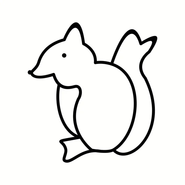 Icona unica della linea vettoriale dello scoiattolo — Vettoriale Stock