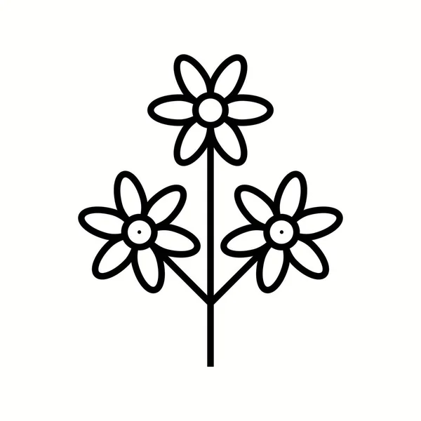 Icône de ligne vectorielle de fleur unique — Image vectorielle