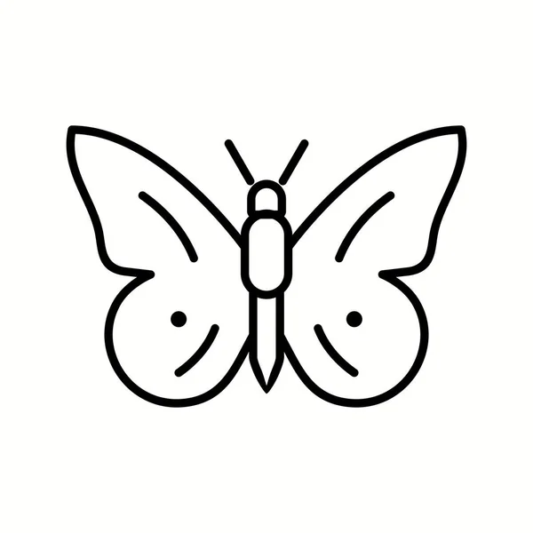 Icono de línea vectorial de mariposa única — Archivo Imágenes Vectoriales