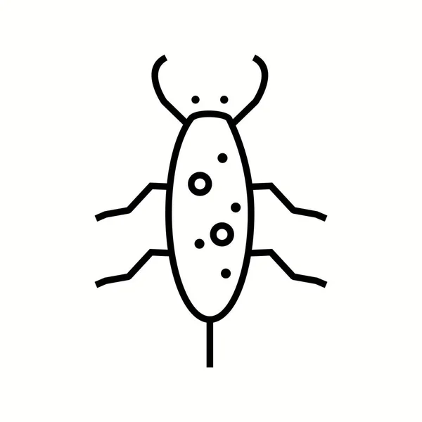Icono de línea vectorial de cucaracha única — Archivo Imágenes Vectoriales