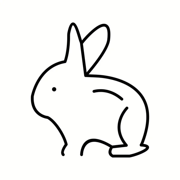 Icona unica della linea vettoriale del coniglio — Vettoriale Stock