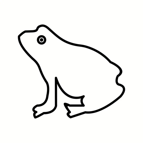 Icona unica della linea vettoriale della rana — Vettoriale Stock