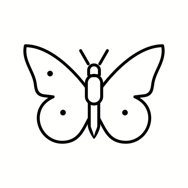 Icono de Vector de línea de mariposa única — Archivo Imágenes Vectoriales