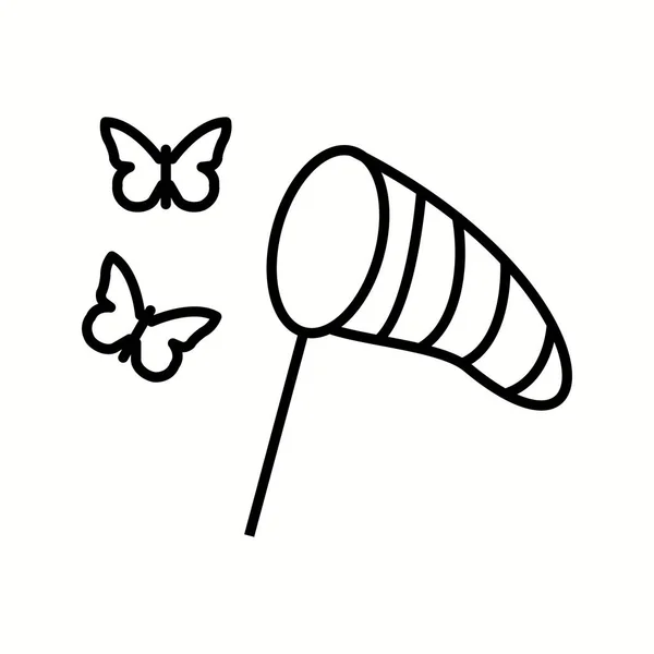 Icona vettoriale della linea di farfalle di cattura unica — Vettoriale Stock