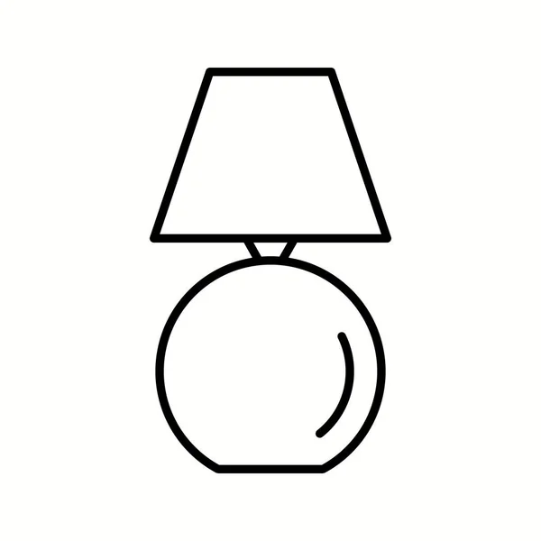 ユニークなテーブルランプラインベクトルアイコン — ストックベクタ