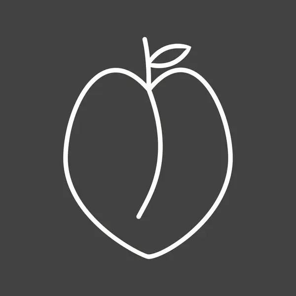 Einzigartiges Peach Vector Line Icon — Stockvektor