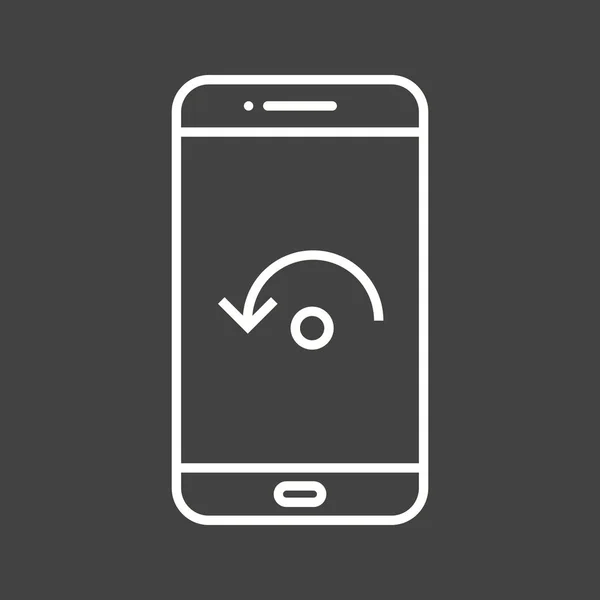 Único reiniciar teléfono Vector línea icono — Vector de stock