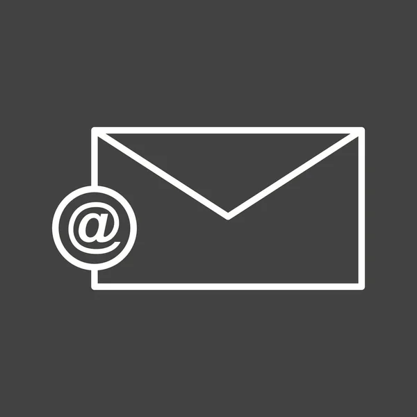 Icône unique de ligne de vecteur d'email — Image vectorielle