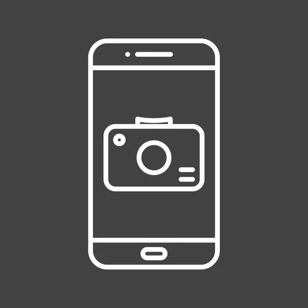 ユニークなカメラアプリベクトルラインアイコン — ストックベクタ