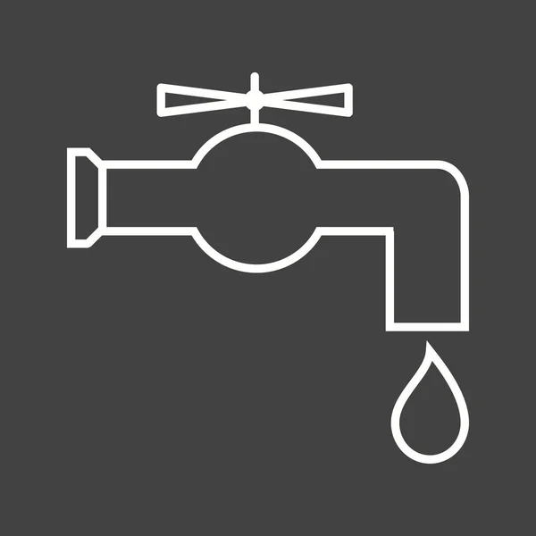 Einzigartiges Wasserhahn-Vektor-Liniensymbol — Stockvektor