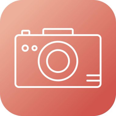 Kamera Vektör Satırı Simgesinde Benzersiz Fotoğraf