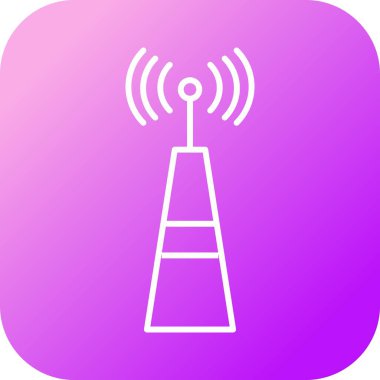 Eşsiz Sinyal Kulesi Vektör Satır Simgesi