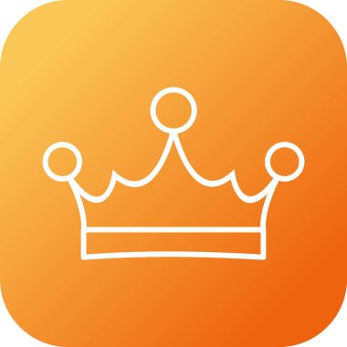 Eşsiz Kral Crown Vektör Satır Simgesi