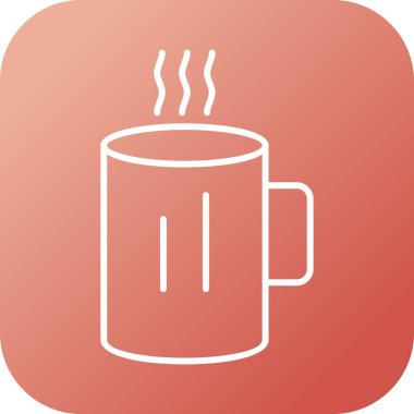 Eşsiz Sıcak Kahve Vektör Hattı Simgesi