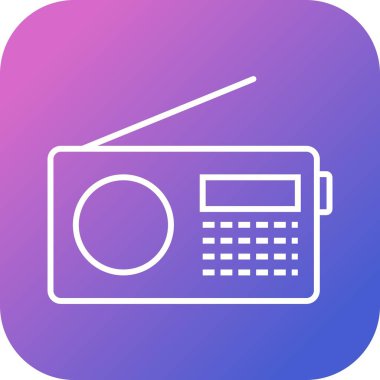 Benzersiz Radyo Set Vektör Satır Simgesi