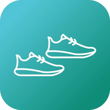 Eşsiz Koşucu Ayakkabıları Vektör Satırı Simgesi