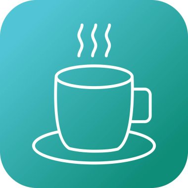 Eşsiz Sıcak Kahve Vektör Hattı Simgesi