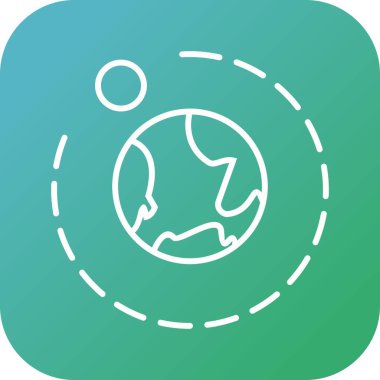 Dünya yörüngesindeki eşsiz uydular Dünya Vektör Çizgisi Simgesi