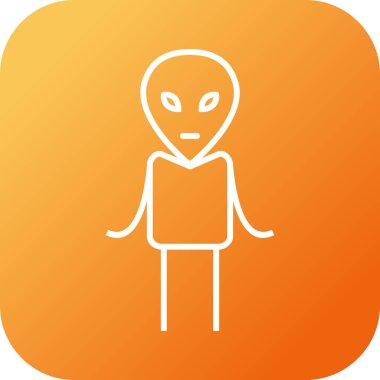 Eşsiz Uzaylı Ii Vektör Satır Simgesi