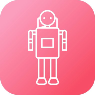 Eşsiz Uzay Adamı Vektör Satırı Simgesi