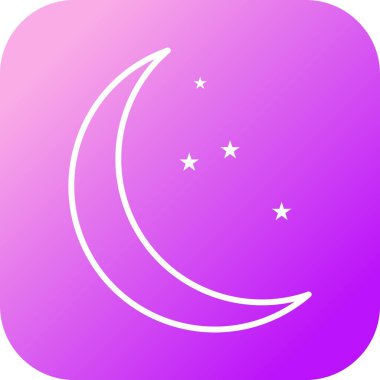 Eşsiz Ay ve Yıldızlar Vektör Çizgisi Simgesi