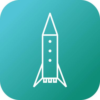 Eşsiz Uzay Roket Vektör Satırı Simgesi