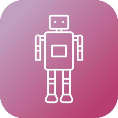Benzersiz Robot Vektör Satırı Simgesi