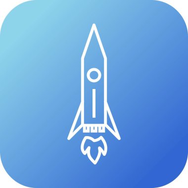 Benzersiz Roket I Vektör Satır Simgesi