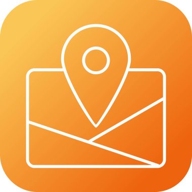 Eşsiz Harita Vektör Satır Simgesi