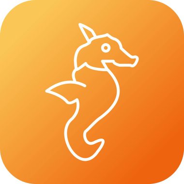 Eşsiz Denizatı Vektör Satırı Simgesi