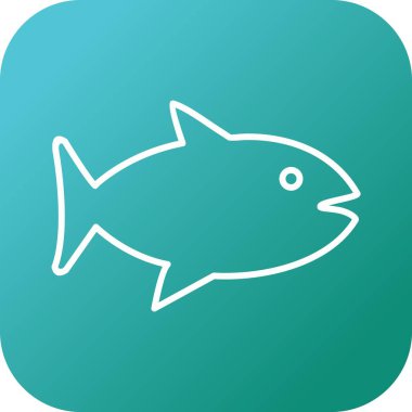 Benzersiz Balık Vektör Satırı Simgesi