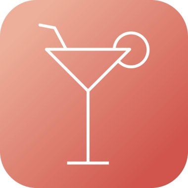 Eşsiz Kokteyl Vektör Satırı Simgesi