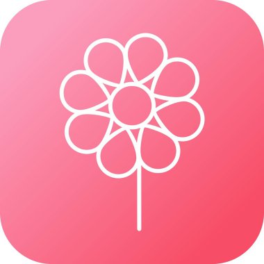 Eşsiz Çiçek Vektör Satırı Simgesi