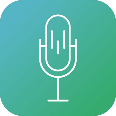 Eşsiz Mikrofon Vektör Satırı Simgesi