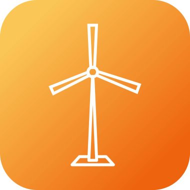 Benzersiz Türbin Vektör Satır Simgesi