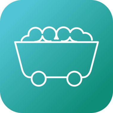 Benzersiz Kömür Madeni Vektör Hattı Simgesi