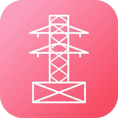 Eşsiz Elektrik Kulesi Vektör Hattı Simgesi